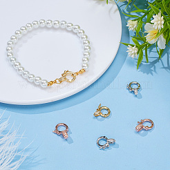 6Pcs 3 Styles Brass Micro Pave Clear Cubic Zirconia Twister Clasps&nbsp;ZIRC-DR0001-02