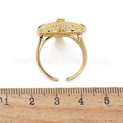 Brass Micro Pave Clear Cubic Zirconia Cuff Rings for Women&nbsp;RJEW-C126-03G