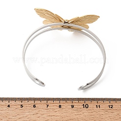 Two-Tone 304 Stainless Steel Cuff Bangles for Women&nbsp;BJEW-Z170-01GP-03