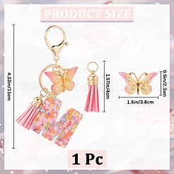 Zinc Alloy Tassel Keychain&nbsp;KEYC-WH20004-12P