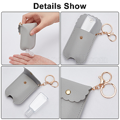 4Pcs 4 Colors Plastic Hand Sanitizer Bottle with PU Leather Protector Cover&nbsp;KEYC-WR0001-33