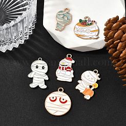 6Pcs 6 Styles Halloween Theme Alloy Enamel Pendants&nbsp;ENAM-FP0002-99