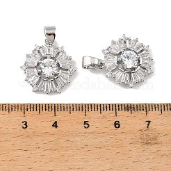 Brass & Clear Cubic Zirconia Pendants&nbsp;KK-G558-06P