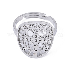 Non-Tarnish 201 Stainless Steel Adjustable Finger Rings&nbsp;RJEW-C074-01P