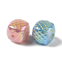 Metal Enlaced Acrylic Beads&nbsp;OACR-G035-11