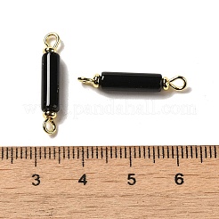 Natural Black Onyx(Dyed & Heated) Connector Charms&nbsp;FIND-C046-02G
