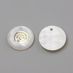 Freshwater Shell Pendants&nbsp;SHEL-Q010-010G