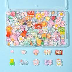 100Pcs 10 Styles Translucent Resin Cabochons&nbsp;RESI-FS0002-34