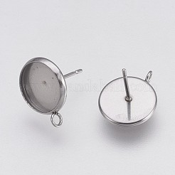 Non-Tarnish 202 Stainless Steel Stud Earring Settings&nbsp;STAS-I088-D-04P