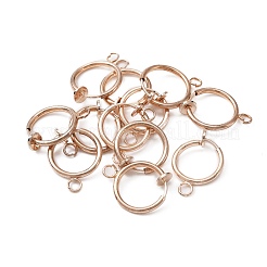 Brass Clip-on Earring Findings&nbsp;FIND-WH0044-27RG