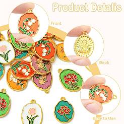 24Pcs 8 Styles Alloy Enamel Pendants&nbsp;FIND-FS0005-24