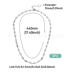 5.5MM 304 Stainless Steel Textured Flower Link Chain Necklaces&nbsp;NJEW-TADJ0001-04P