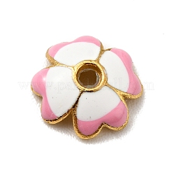 4-Petal Alloy Enamel Bead Caps&nbsp;FIND-G029-06G