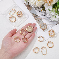 6Pairs 6 Styles Alloy Geometry Dangle Clip-on Earrings for Women&nbsp;EJEW-UN0002-81