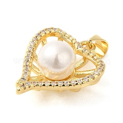 Rack Plating Brass Micro Pave Cubic Zirconia Pendants&nbsp;KK-P241-07G