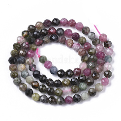 Natural Multicolor Tourmaline Beads Strands&nbsp;G-S361-4mm-017