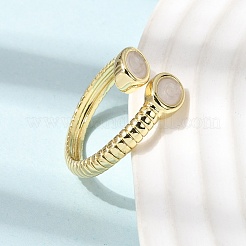 Brass Enamel Cuff Open Rings for Women&nbsp;RJEW-K264-10A-G