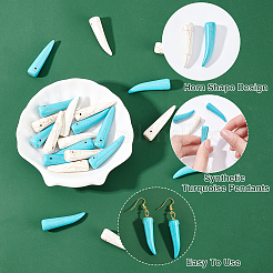 24Pcs 2 Colors Synthetic Turquoise Pendants&nbsp;G-AR0004-74