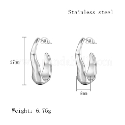 304 Stainless Steel Twist Oval Stud Earrings&nbsp;IT7709-2