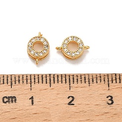 Brass Micro Pave Clear Cubic Zirconia Donut Connector Charms&nbsp;KK-H515-13G