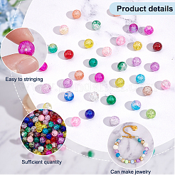 875Pcs 35 Colors Spray Painted Transparent Crackle Glass Beads&nbsp;CCG-PH0001-09