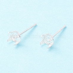 925 Sterling Silver Post Stud Earring Settings&nbsp;STER-P047-06B-S