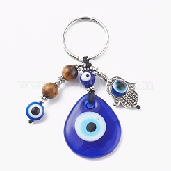 Teardrop Evil Eye Lampwork Keychain&nbsp;KEYC-JKC00244