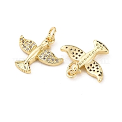 Brass Micro Pave Cubic Zirconia Pendants&nbsp;KK-K408-17G