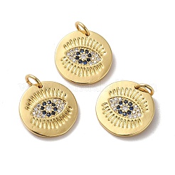 Rack Plating Brass Micro Pave Cubic Zirconia Pendants&nbsp;KK-F853-06G