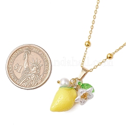 6Pcs 6 Styles Resin Fruit Pendant Necklaces&nbsp;NJEW-JN05204