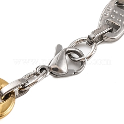 201 Stainless Steel Arrow Oval Link Chain Bracelets&nbsp;BJEW-B078-119GP