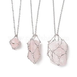 Non-Tarnish 3Pcs 3 Styles 304 Stainless Steel Cable Chain Macrame Pouch Empty Stone Holder Necklace Making&nbsp;NJEW-JN04971