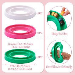 3Pcs 3 Colors Plastic Oval Bobbin Holder&nbsp;AJEW-TA0002-38
