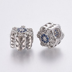 Brass Micro Pave Cubic Zirconia European Beads&nbsp;X-OPDL-P001-24