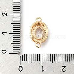 Brass Pave Clear Cubic Zirconia Connector Charms&nbsp;KK-G503-31G