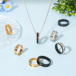 12Pcs 6 Size 201 Stainless Steel Grooved Finger Ring Settings&nbsp;RJEW-TA0001-05G