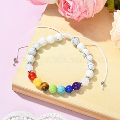 Chakra Natural & Synthetic Mixed Stone Braided Bead Bracelets&nbsp;BJEW-JB09857