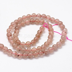 Natural Strawberry Quartz Beads Strands&nbsp;G-F364-07-6mm