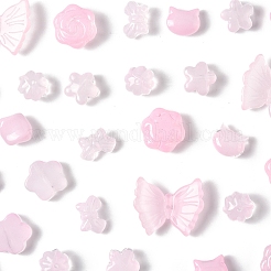 120Pcs 8 Styles Transparent Spray Paint Glass Beads&nbsp;GLAA-FS0002-25