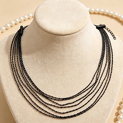 Alloy & Brass Chain Multi-Strand Necklaces for Women&nbsp;WGE8576-01