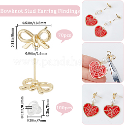 70Pcs Bowknot Alloy Stud Earring Findings&nbsp;FIND-SC0008-03