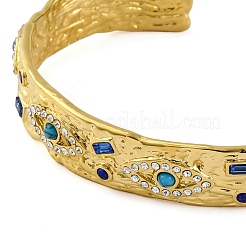 304 Stainless Steel Natural Turquoise Cuff Bracelets&nbsp;BJEW-U009-01G-03