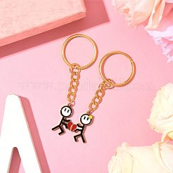 2Pcs 304 Stainless Steel Enamel Keychain&nbsp;KEYC-FS00034-01