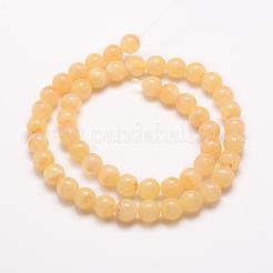 Natural Honey Jade Beads Strands&nbsp;G-E380-05-6mm