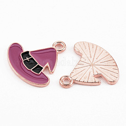 Light Gold Tone Alloy Enamel Pendants&nbsp;ENAM-T018-19A