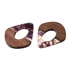 Transparent Resin and Walnut Wood Pendants&nbsp;RESI-T057-07H