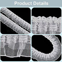 5 Yards Polyester Pleated Flower Lace Trim&nbsp;OCOR-GF0003-89A