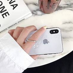 Transparent Plastic Cell Phone Ring Holder&nbsp;AJEW-F048-01P