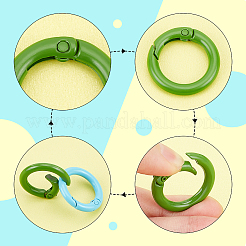 24Pcs 12 Colors Spray Painted Eco-Friendly Alloy Spring Gate Rings&nbsp;FIND-PH0003-35