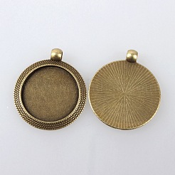Vintage Tibetan Style Alloy Pendant Cabochon Bezel Settings&nbsp;TIBEP-M018-102AB-NF